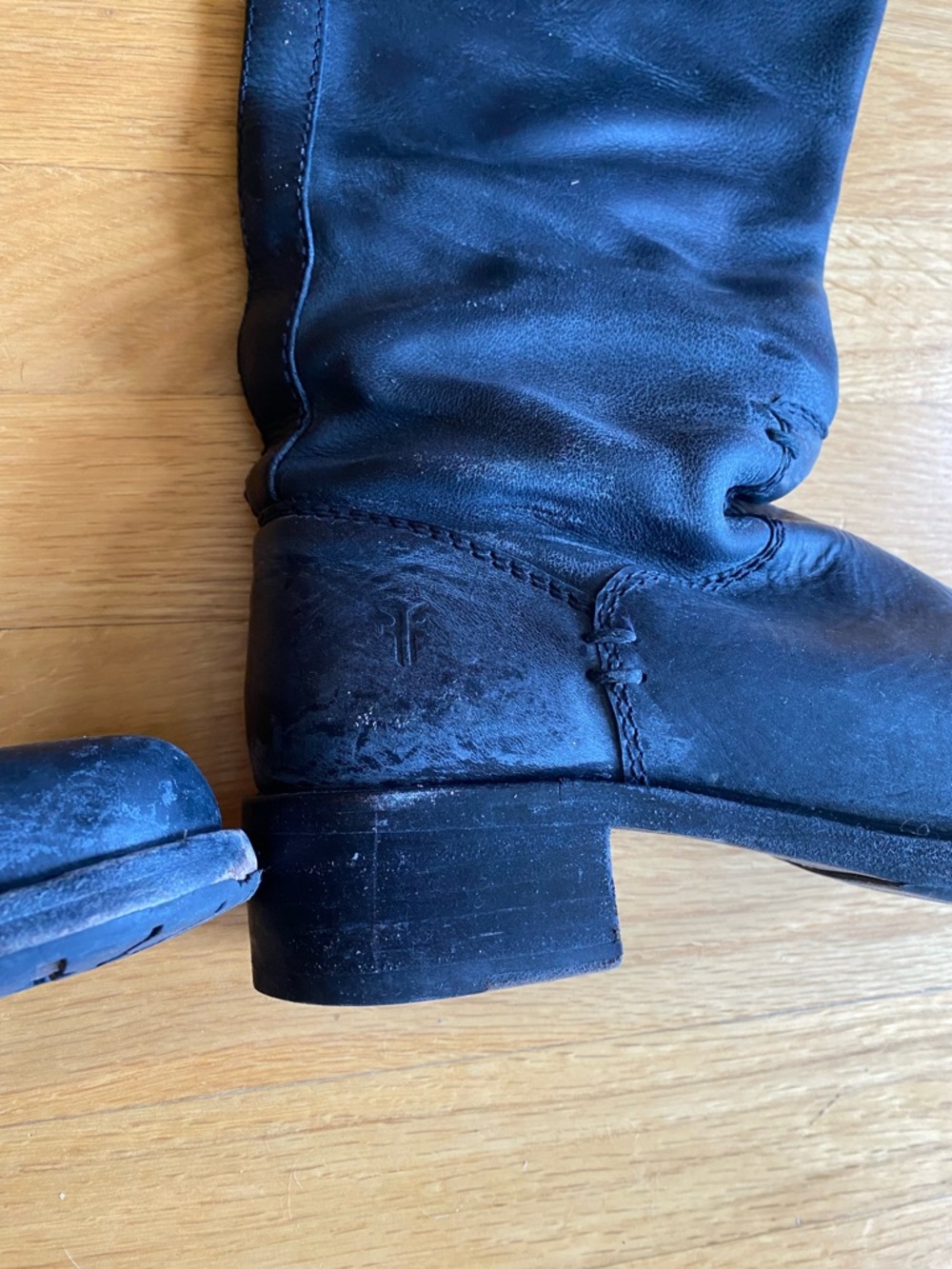 Frye Black Mid-Calf Leather Boots - Picture 2 of 7